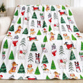 Christmas Dog Tree Blanket Soft Cozy Lightweight Xmas Throw Blanket for Couch Sofa Bed Living Room Home Decor for Boys Girls Kids Adults Gift 50x60 inch