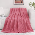 Puncuntex Burnt Orange Throw Blanket 50"×60" Fuzzy 3D Jacquard Decorative