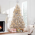 Best Choice Products 6ft Prelit Tinsel Christmas Tree w/Twinkling LED Lights, Artificial Seasonal Holiday Decoration w/ 250 Lights, 1,000 Branch Tips, Metal Stand - Silver