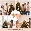 Christmas Tree Star Topper, 4 Inch Glitter Gold Star Mini Tree Topper