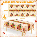 3 Pack Thanksgiving Tablecloths, 108" x 54" Disposable Turkey Table Cloth