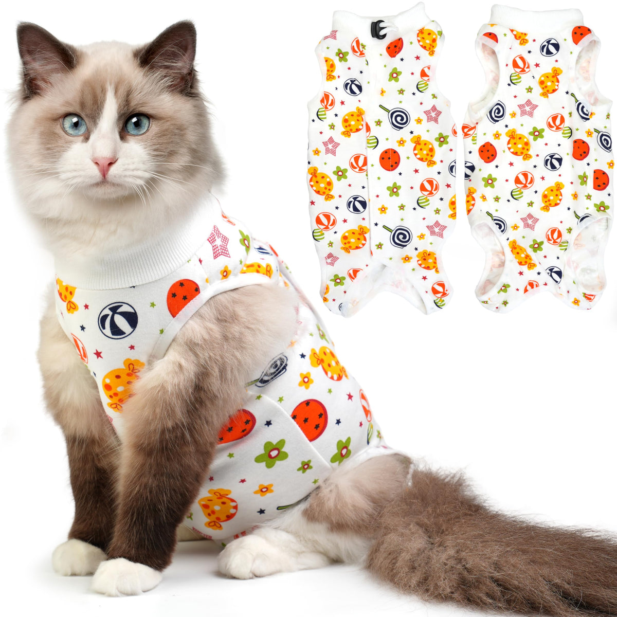 Hpetppy Cat Recovery Suit for Spay Abdominal Wounds, Kitten Onesie Bodysuit for Cats After Surgery, Cat Surgery Recovery Suit Female Cone of Shame Alternative for Cats Anti Licking (Pink,M)