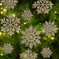 kockuu Christmas Decorations Snowflake Ornament White for Tree Decor Craft
