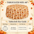 Fall Tablecloth Round 60 Inch Pumpkin Maple Leaf Thanksgiving Table Cloth