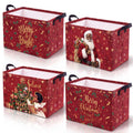 4 Pcs Thanksgiving Storage Basket Empty with Handles, Large Fabric