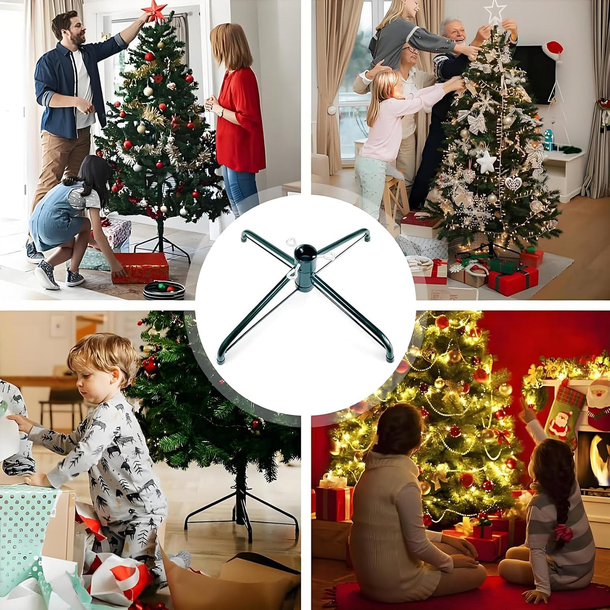 SOMITO Folding Metal Christmas Tree Stand for 3 ft to 6 ft Artificial Trees