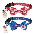 ADOGGYGO Halloween Cat Collar with Bow Bell, Skull Cat Bow Tie Collar