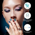 Kiss colorFX by Impress Press On Nails, Levels, 30 No Glue Peel and Stick Nails Kit with IMPROVED Adhesive, Pink Squoval Chrome Effect, Includes Prep Pad, Manicure Stick & Mini File