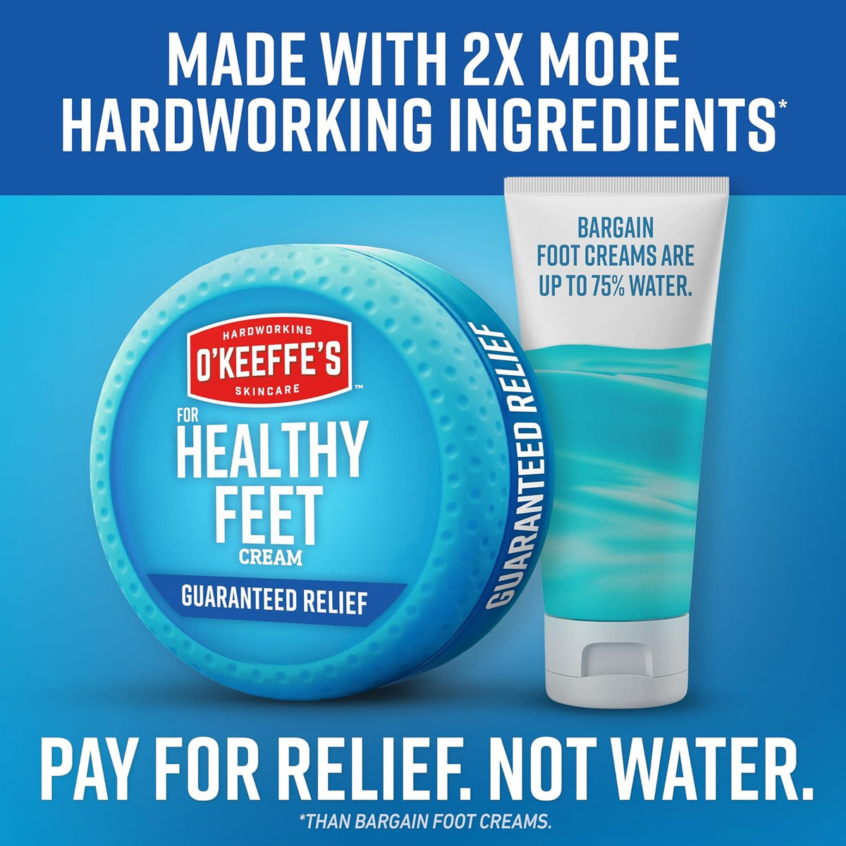 O'Keeffe's Healthy Feet Foot Cream, 3.2 oz Jar, 1-Pack For Extreme Dryness | Repairs Extremely Cracked, Dry Feet, Retains Moisture Levels, Hypoallergenic, Non-Greasy, Instantly Boosts Moisture