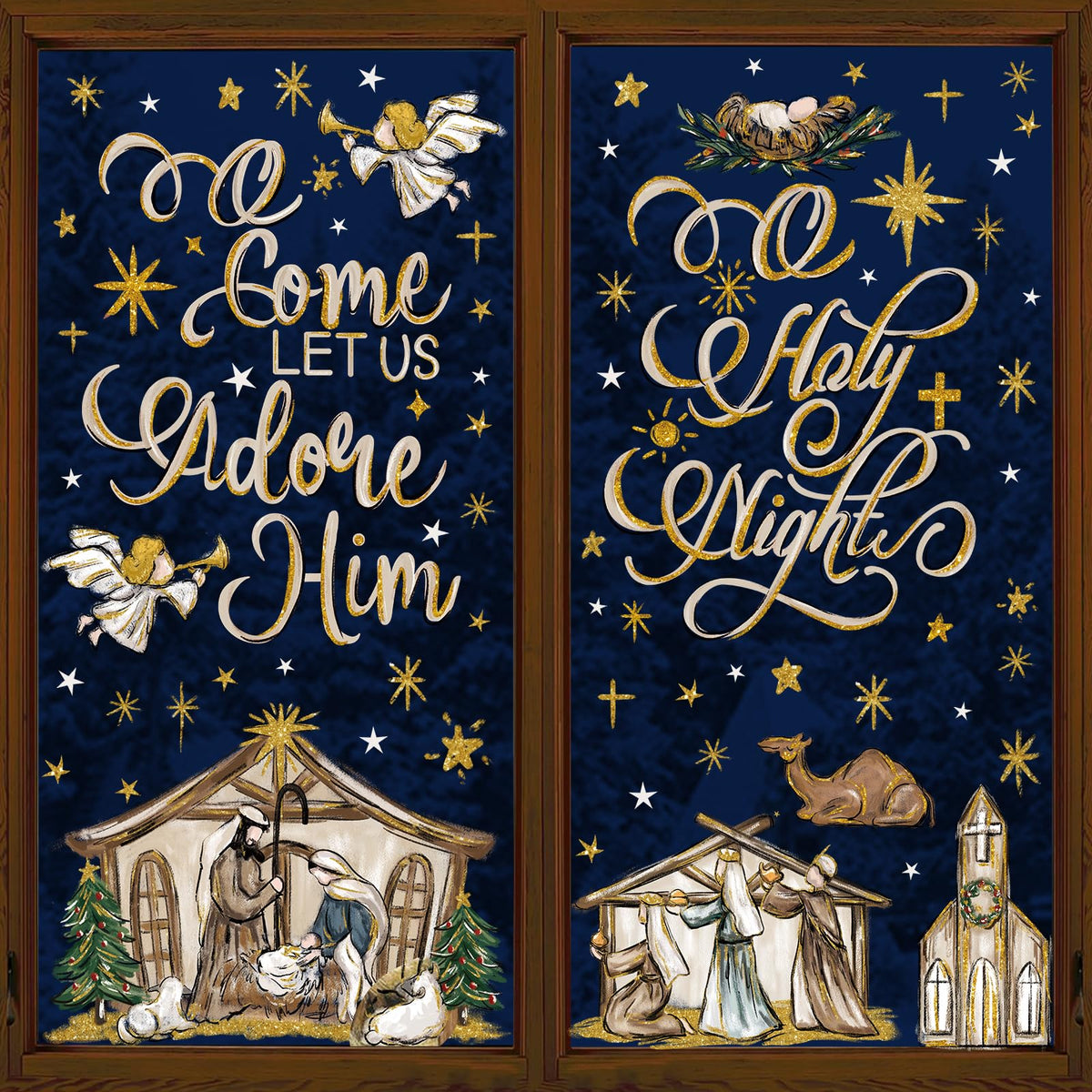 DULEFUN Christmas Window Clings, Gingerbread Man Candy Window's Stickers