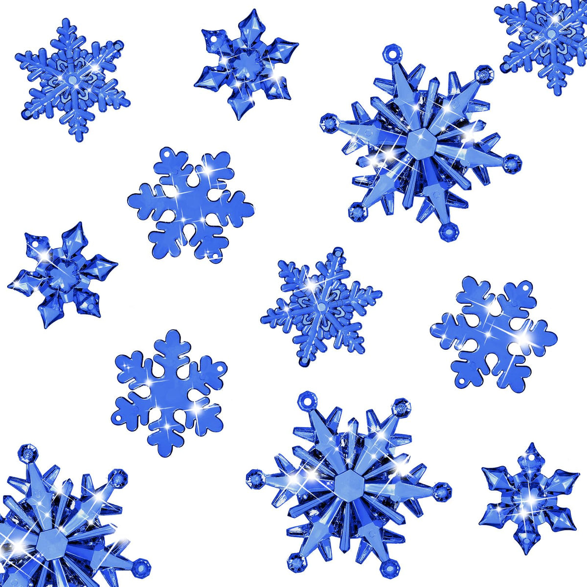 Dilunave 40 Pcs Glacier Christmas Snowflake Ornaments for Xmas Tree