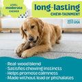 Pupstages Dogwood Dog Chew Toy, Made in the USA – Real-Wood Blend, Natural Flavor & Texture, Moderate Chewers, Large, 8"