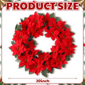 Riceshoot Christmas Artificial Poinsettia Wreath 20" Christmas Red Wreath