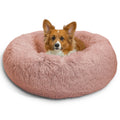 Best Friends by Sheri The Original Calming Donut Dog Bed for Large Dogs up to 100 lbs, Shag Faux Fur, Taupe, Large, 36" x 36"