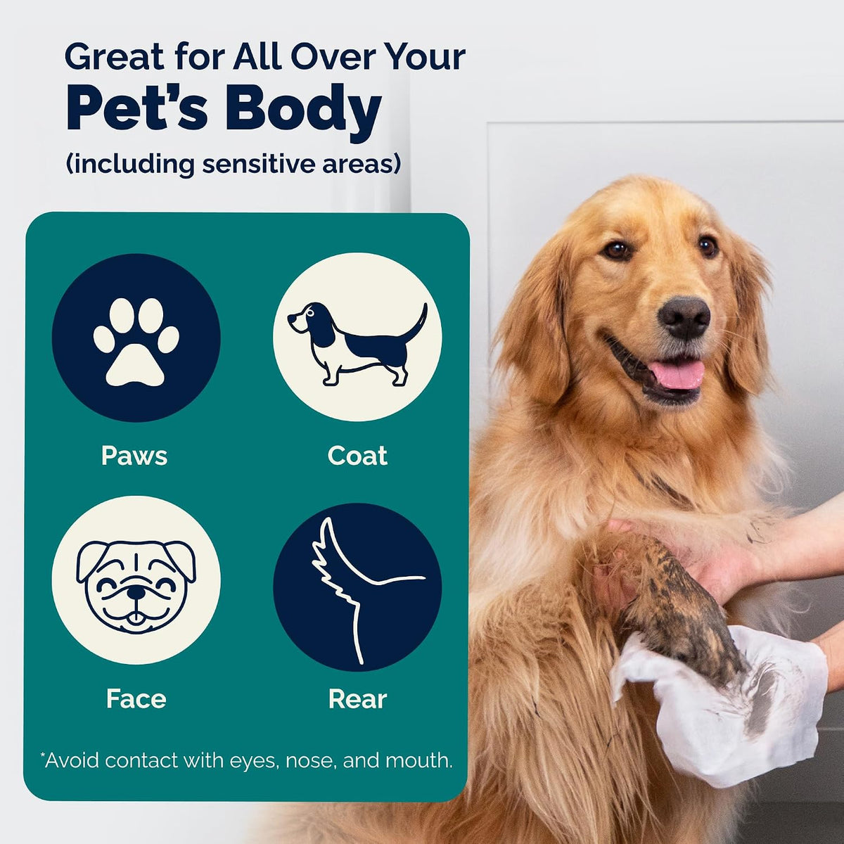 Vetnique Furbliss/Dermabliss Pet Wipes for Dogs & Cats for Grooming, Cleansing & Deodorizing, Thick Dog Wipes for Convenient Dog Cleaning with Natural Deodorizer, 100ct (NEW Unscented)