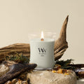 WoodWick Fireside Holiday Candle Gifts for Women and Men, 9.7 oz Medium Hourglass Candle with Crackling Wick