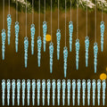 Cinnvoice 36 Pcs Iridescent Christmas Icicle Ornaments for Christmas Decor