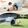 Bifanuo Dog House Outdoor Indoor for Small Dogs - Plastic Pet Shelter, Easy-Assemble & Weather-Resistant for Living Room, Balcony (Blue, 18" L x 22.4" W x 22.2" H)