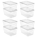 Vtopmart 6 Pack Clear Stackable Storage Bins with Lids, Large Plastic Containers with Handle for Pantry Organizer and Storage,Perfect for Bathroom,Cabinet,Kitchen,Fridge,Closet Organization