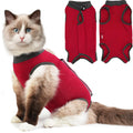 Hpetppy Cat Recovery Suit for Spay Abdominal Wounds, Kitten Onesie Bodysuit for Cats After Surgery, Cat Surgery Recovery Suit Female Cone of Shame Alternative for Cats Anti Licking (Pink,M)