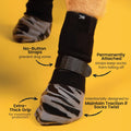 DOK TigerToes Premium Non-Slip Dog Socks for Hardwood Floors - Extra-Thick Grip that Works Even When Twisted - Prevents Licking, Slipping, and Great for Dog Paw Protection - Size Large