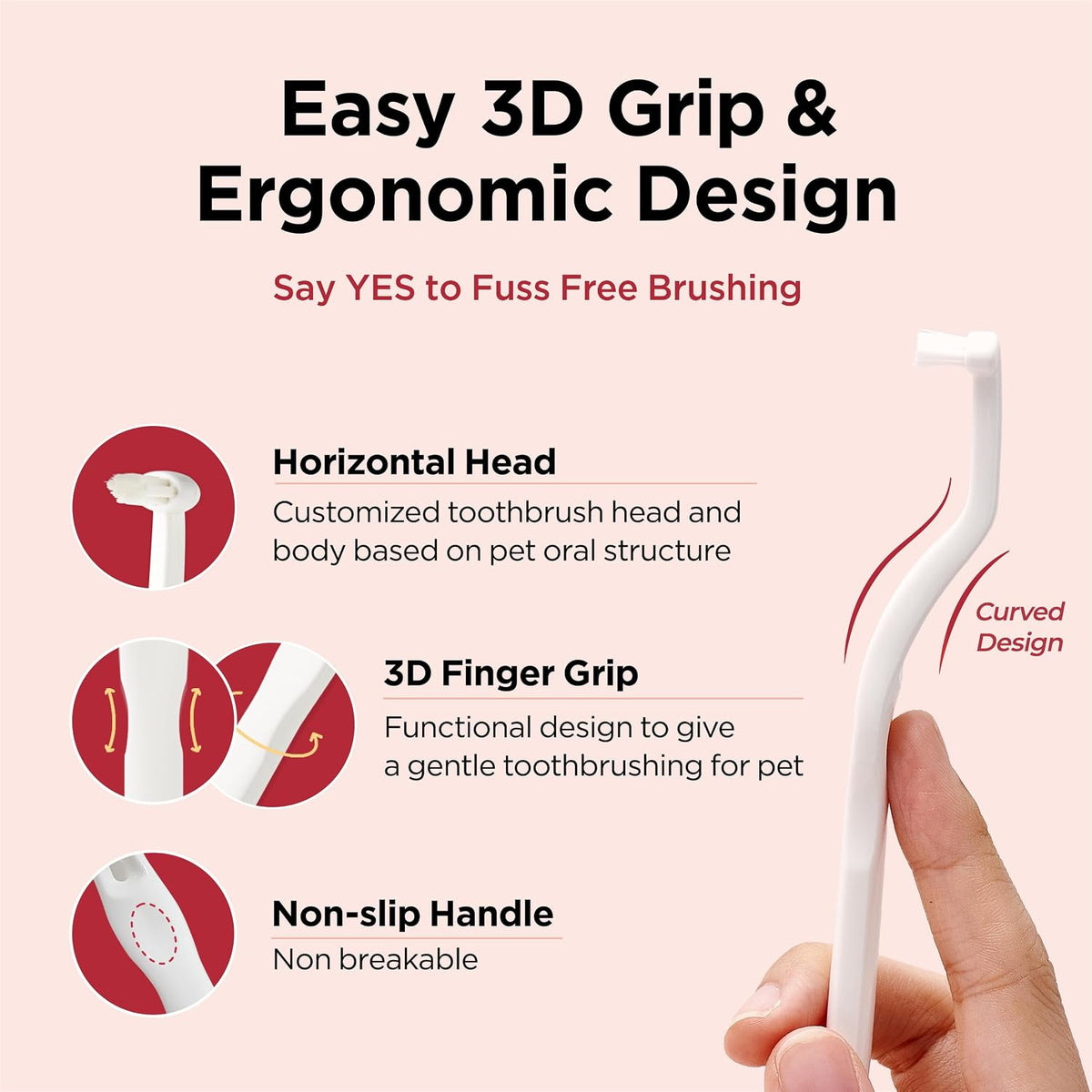 JAYU PET Dental Care Brush with Soft Bristles 1ea