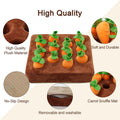 Interactive Dog Toys，Carrot Snuffle Mat for Dogs Plush Puzzle Toys 2 in 1 Non-Slip Nosework Feed Games Pet Stress Relief with 12 Carrots