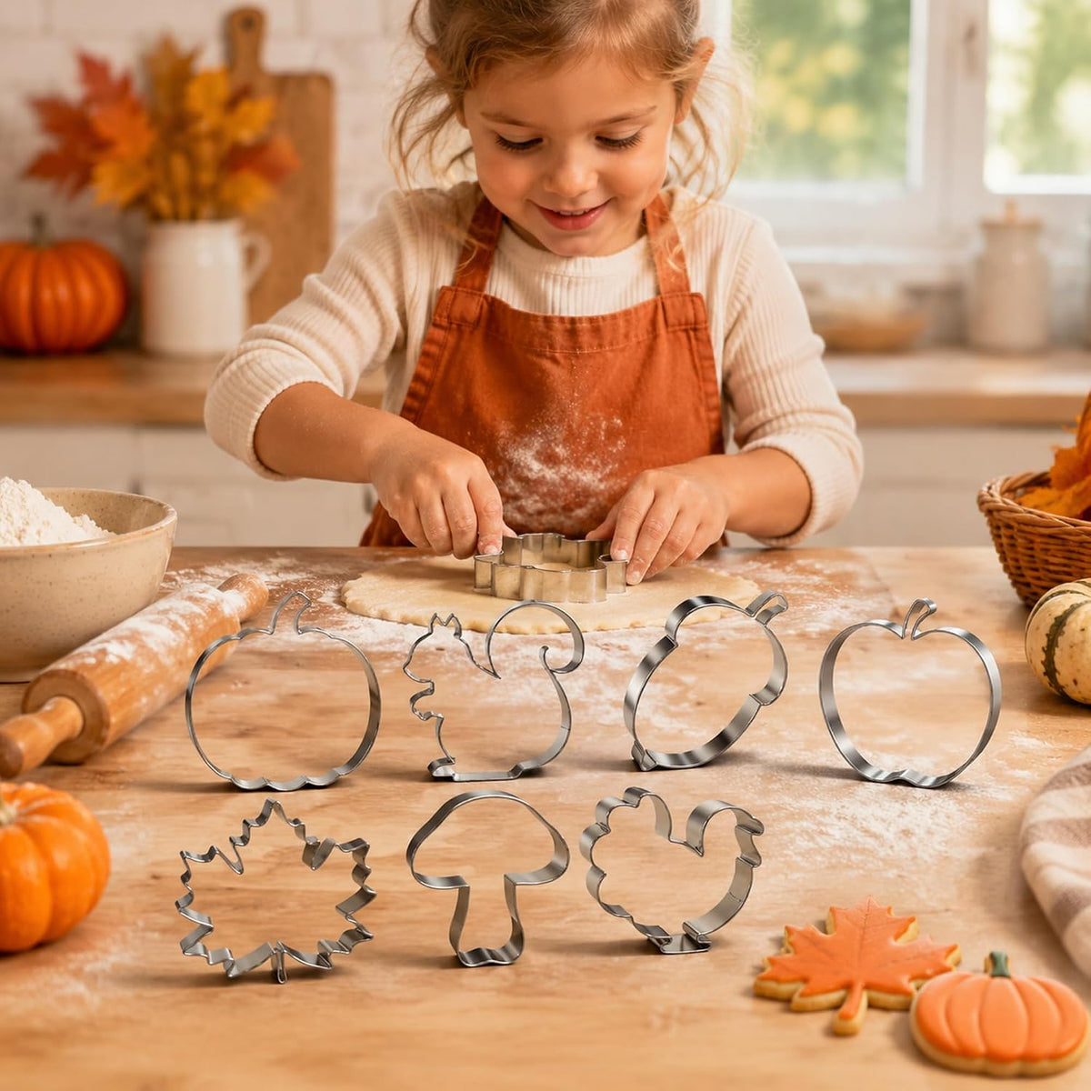 Fall Thanksgiving Cookie Cutters - 7PCS Stainless Steel Biscuit Molds