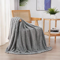 Burnt Orange Fleece Throw Blanket 50”×60” for Couch Sofa Livingroom