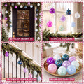 Seenelling 12 Pcs Iridescent Pastel Glass Christmas Ball Ornaments for Tree