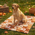 Horaldaily Fall Checked Pumpkin Leaves Flannel Pets Blanket 20x30
