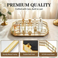 2 PCS Bar Cart Tray, Gold Mirror Tray with Handles for Home Decor
