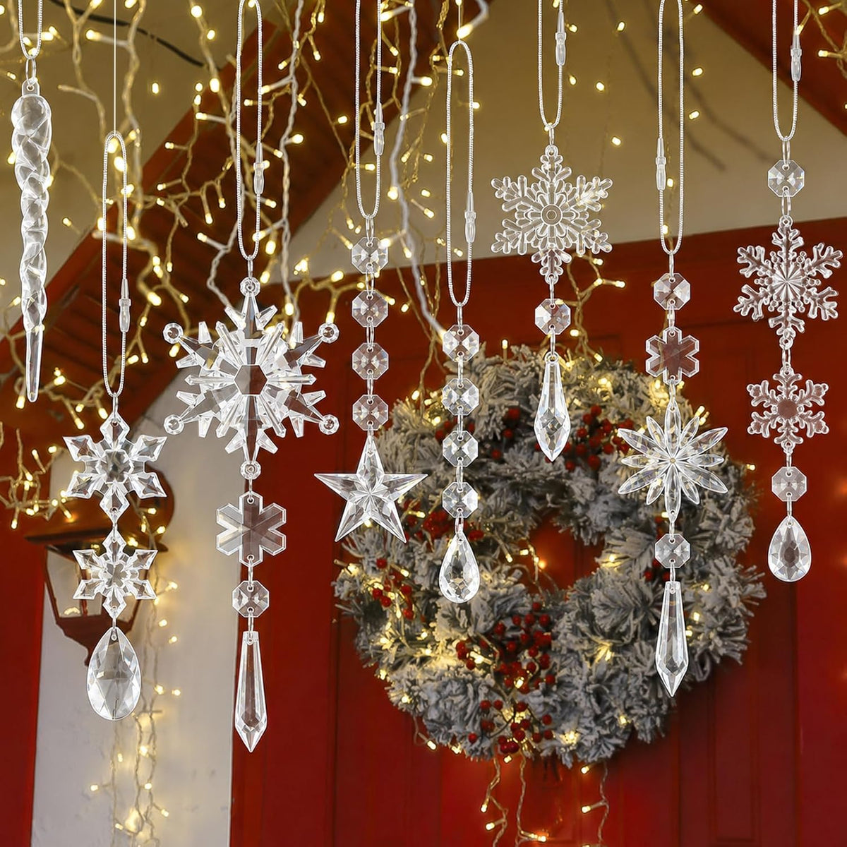 Crystal Ornaments for Christmas Tree Winter Wonderland Decorations