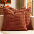 MIULEE Fall Decorative Throw Pillow Covers 18x18 Dark Rust Pack of 2