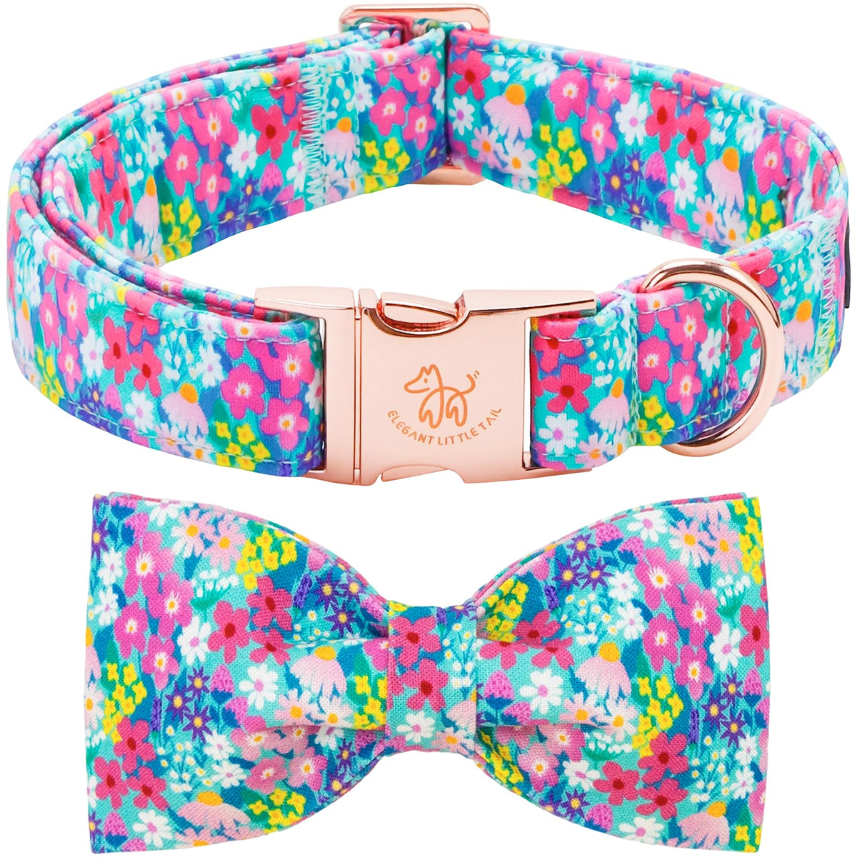 Fall Dog Collar with Bow, Black and Orange Print Fall Pet Collars Small