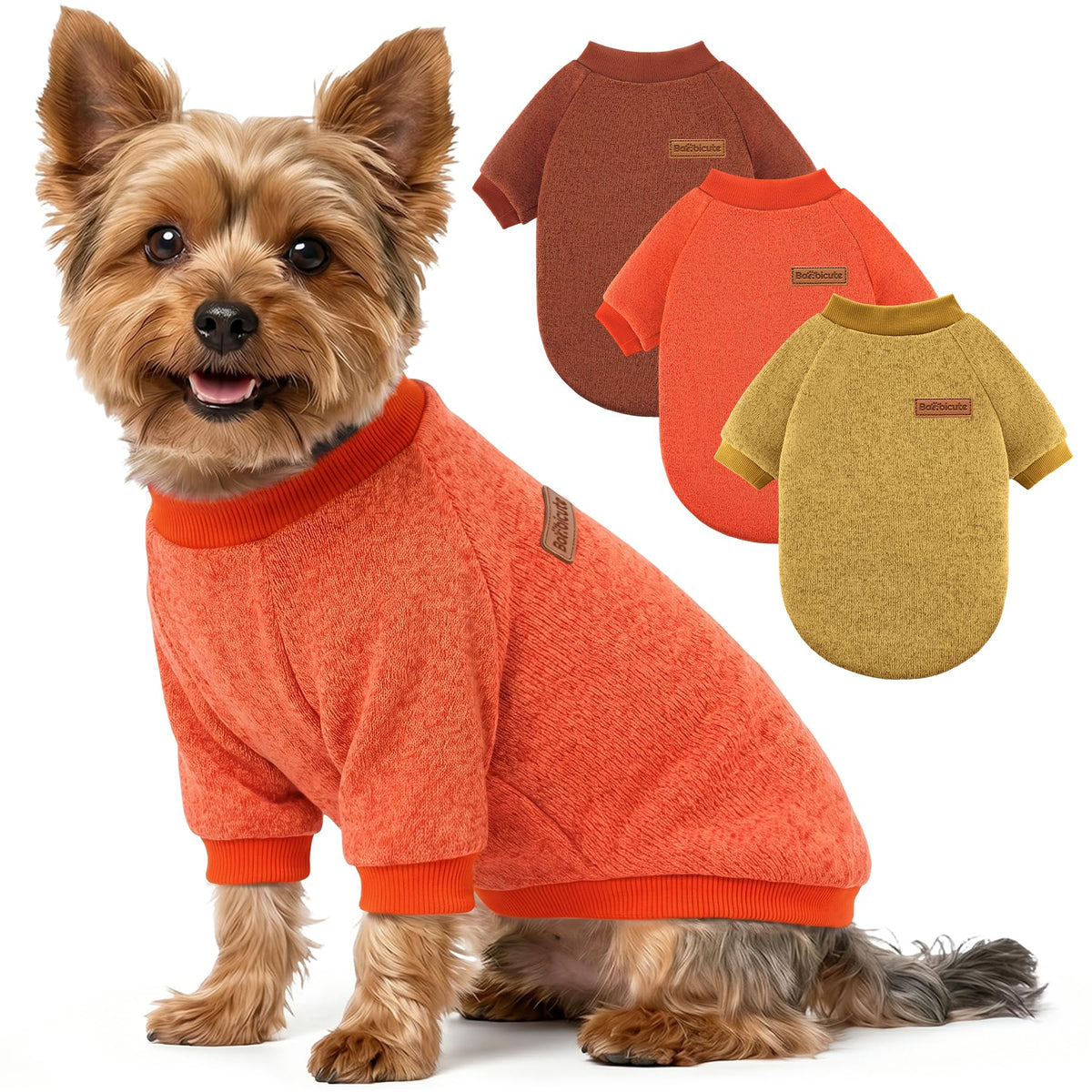 3 Pack Dog Sweaters for Small Dogs Girl Boy Winter Fleece Clothes Warm Soft Dog Sweatshirt Outfit for Dogs Cats Pet Apparel