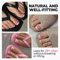 UNA GELLA French Toe Nail Press Ons, Pre-Etched 15 Sizes Sharp Square Berry Pink 180Pcs Press On Toenails False Toes Soft Gel Square Full Cover Fake Toenails for Nail Extensions DIY Salon Pedicure