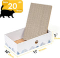 Conlun Cat Scratcher Box, Cardboard Pad, Bed for Indoor Cats, White