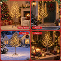 DUMOS 5 Ft Lighted Star Christmas Twig Tree with 200 LED Lights, Xmas Decor
