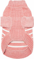 Blueberry Pet Cozy Soft Chenille Classy Striped Dog Sweater in Dusty Rose, Back Length 12", Pink Clothes for Dogs