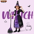 Spooktacular Creations Fairytale Witch Cute Witch Costume Deluxe Set with Broom for Girls