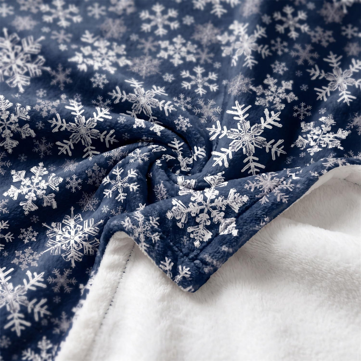Horaldaily Christmas Navy Blue Snowflakes Flannel Pets Blanket 30x40