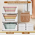 Upgraded Closet Organizers and Storage, Stackable Closet Organizer Basket | 5 Pack Foldable Closet Storage Bins for Bathroom Laundry Room Wardrobe Storage, Space-Saving Clothes Drawer Organizer