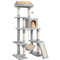Yaheetech 63in Large Cat Tree for Heavy Cats up to 22lbs, Anti-Wobble Tower with Condo & Hammock, Space-Saving for Indoor Multi-Pet Households, Stops Furniture Scratching