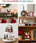 5.5'' Santa and Mrs. Claus Mistletoe Figurine Christmas Tabletop Decor