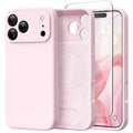 GolbinBox Magnetic for iPhone 16 Pro Max Case, Silicone Cover, Chalk Pink