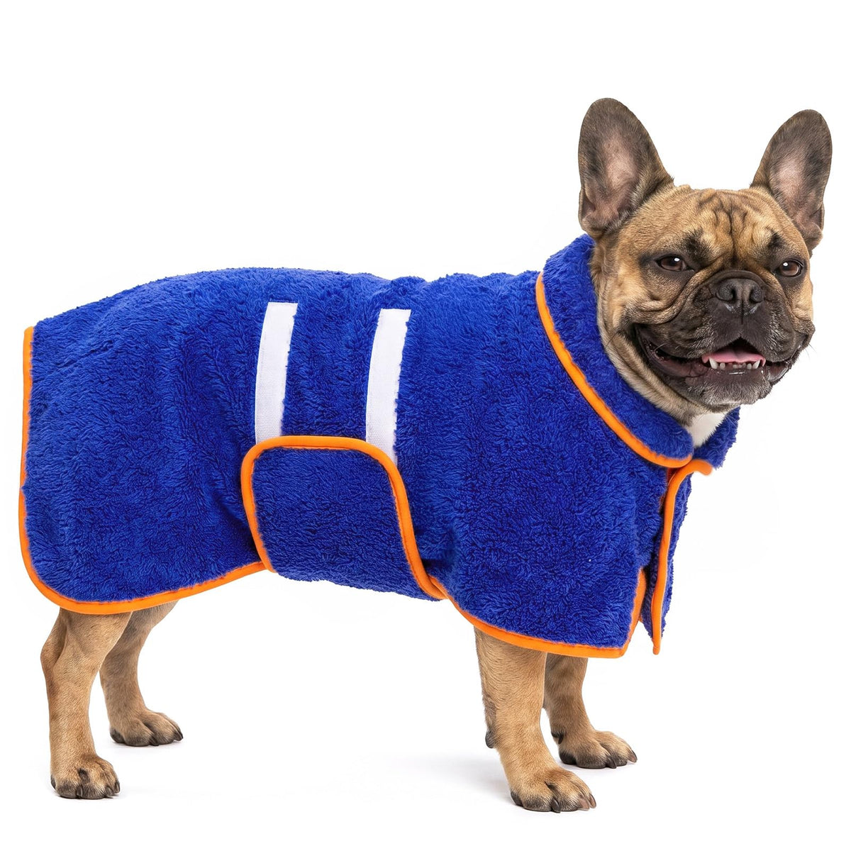 Dog Bathrobe, Super Absorbent for Small to Large Dogs, Dark Blue XL | Dog Robes with Soft Fleece, Warm & Cozy, Adjustable Fit, and Quick Drying Coat for Baths Swimming and Grooming