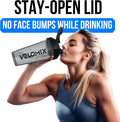 VELOMIX 2 Pack 28oz Protein Shaker Bottle for Protein Mixes, Black/Transpar