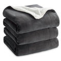 Bedsure GentleSoft Sherpa Fleece Throw Blanket for Couch, Non-Heated, Thick and Warm Throw for Women and Men, Soft Fuzzy Plush Weight Blanket for Winter, Navy, 50x60 Inches