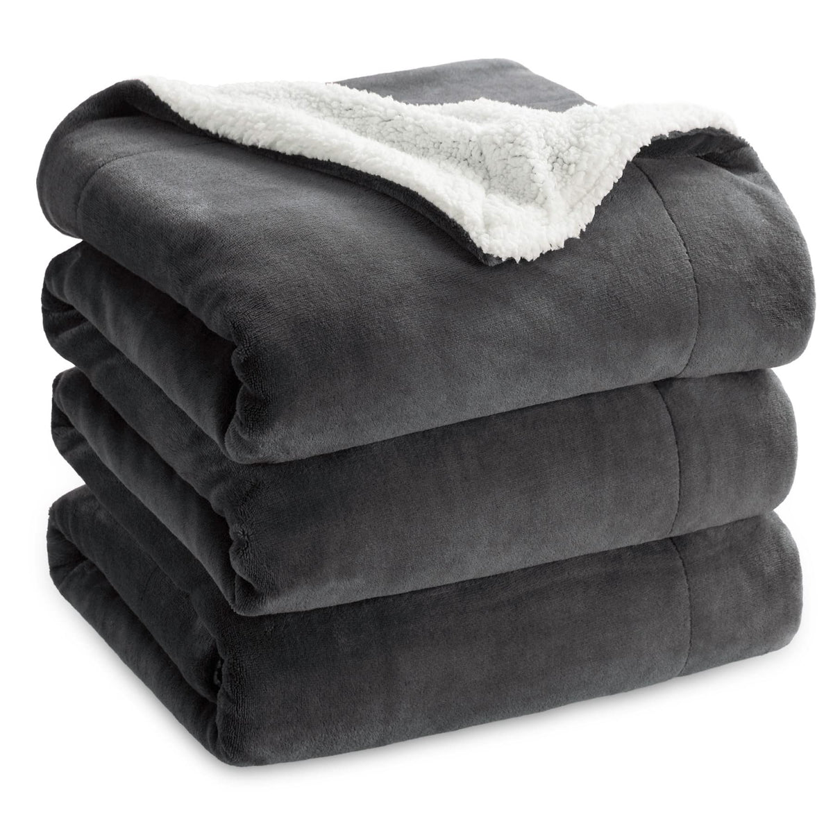 Bedsure GentleSoft Sherpa Fleece Throw Blanket for Couch, Non-Heated, Thick and Warm Throw for Women and Men, Soft Fuzzy Plush Weight Blanket for Winter, Navy, 50x60 Inches